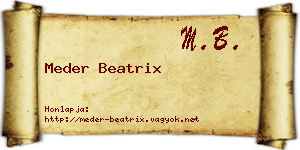 Meder Beatrix névjegykártya